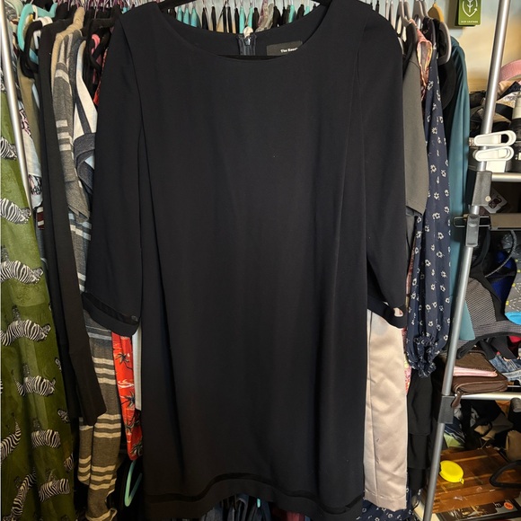 The Kooples Black Midi Crepe Shift Dress - Picture 1 of 4